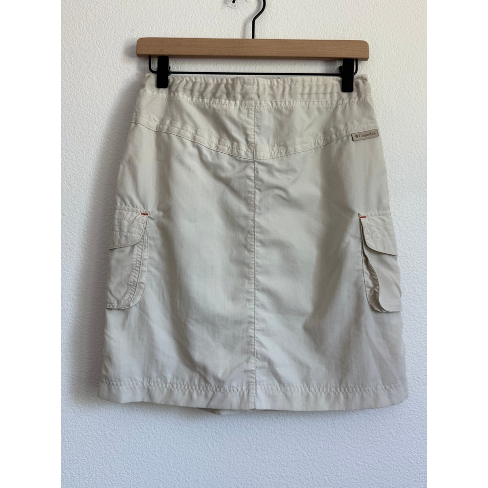 VTG Columbia Cargo Mini Skirt Beige Nylon Granolacore Hiking Utility Gorpcore S - Picture 5 of 9